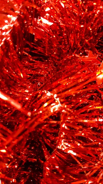 Tinsel Brilhante Vermelho — Fotografia de Stock