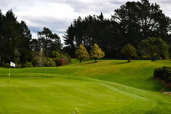 Nueva Zelanda campos de golf Verdes —  Fotos de Stock