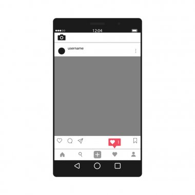Sosyal ağ posta telefon vektör simgesi illüstrasyon düz tasarım