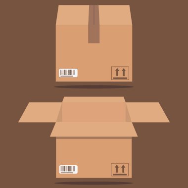 kutusu vektör simgesi illüstrasyon düz tasarım