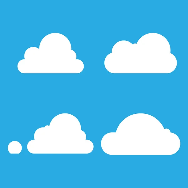 Nubes Vector Icono Ilustración Diseño Plano — Archivo Imágenes Vectoriales