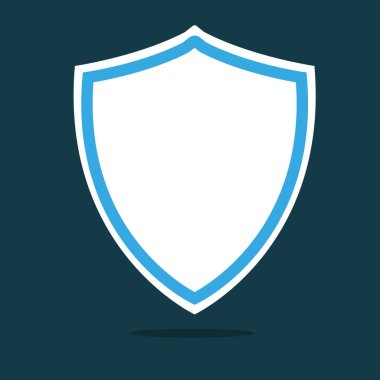 Gölge vektör simge illüstrasyon düz tasarımı ile kalkan