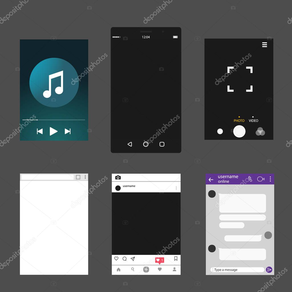 mobile app vector icon illustration flat design