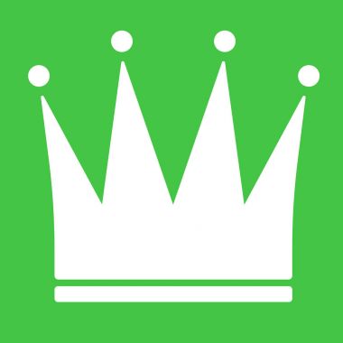 taç simgesi yeşil arka plan illüstrasyon düz tasarımı ile