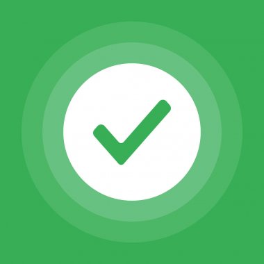 Tamam vektör simgesi illüstrasyon düz Tasarım'ı tıklatın