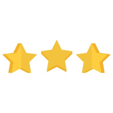 üç yıldız simgesi düz tasarım vektör