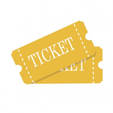Bilet, vektör simgesi illüstrasyon düz tasarım