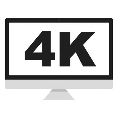 4 k monitör bilgisayar logo vektör simge illüstrasyon düz tasarımı