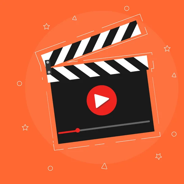 Video Action Vektor Symbol Illustration Flaches Design — Stockvektor