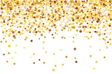 Beyaz arka planda parıldayan altın parıltı. Vektör illüstrasyonu