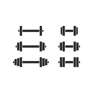 Bir çift dambıl simgesi. Düz tasarımda vektör illüstrasyonu
