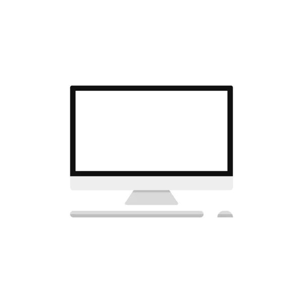 Ilustração Monitor Computador Vetor Design Plano — Vetor de Stock