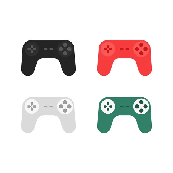 ビデオゲームコントローラーのセット 平面設計におけるベクトル図 — ストックベクタ