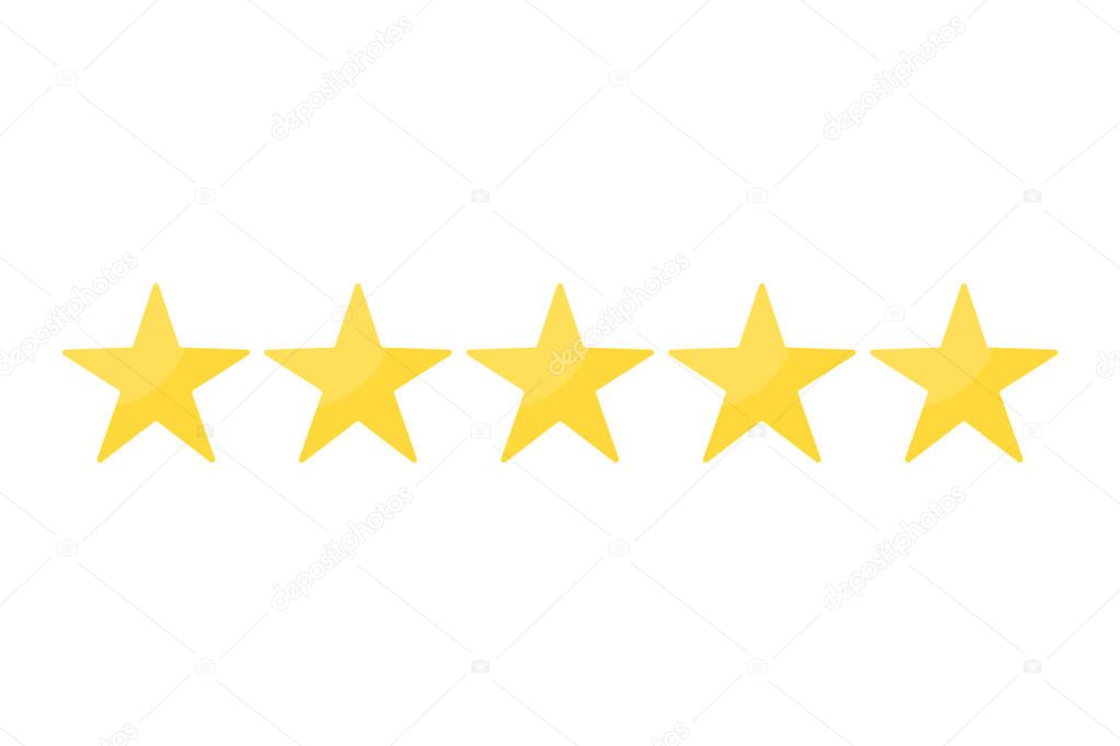 Star rating icon on white background. Vector illustration in flat design