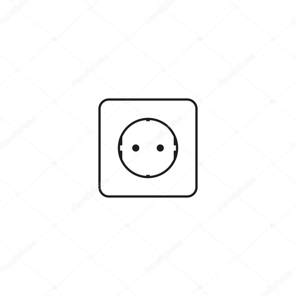 Elecrical outlet icon. Vector illustration in flat design