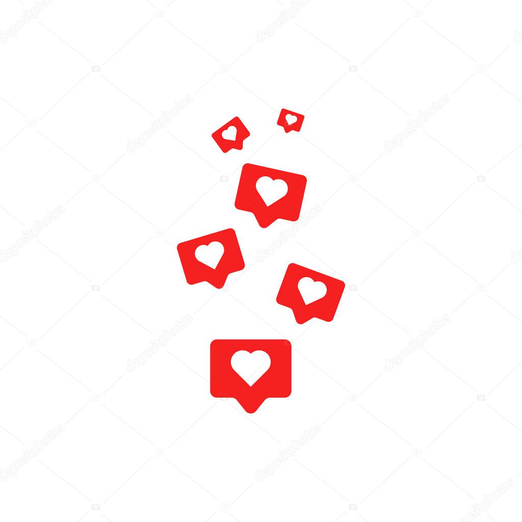 Social media like icons. Vector illustration in flat design