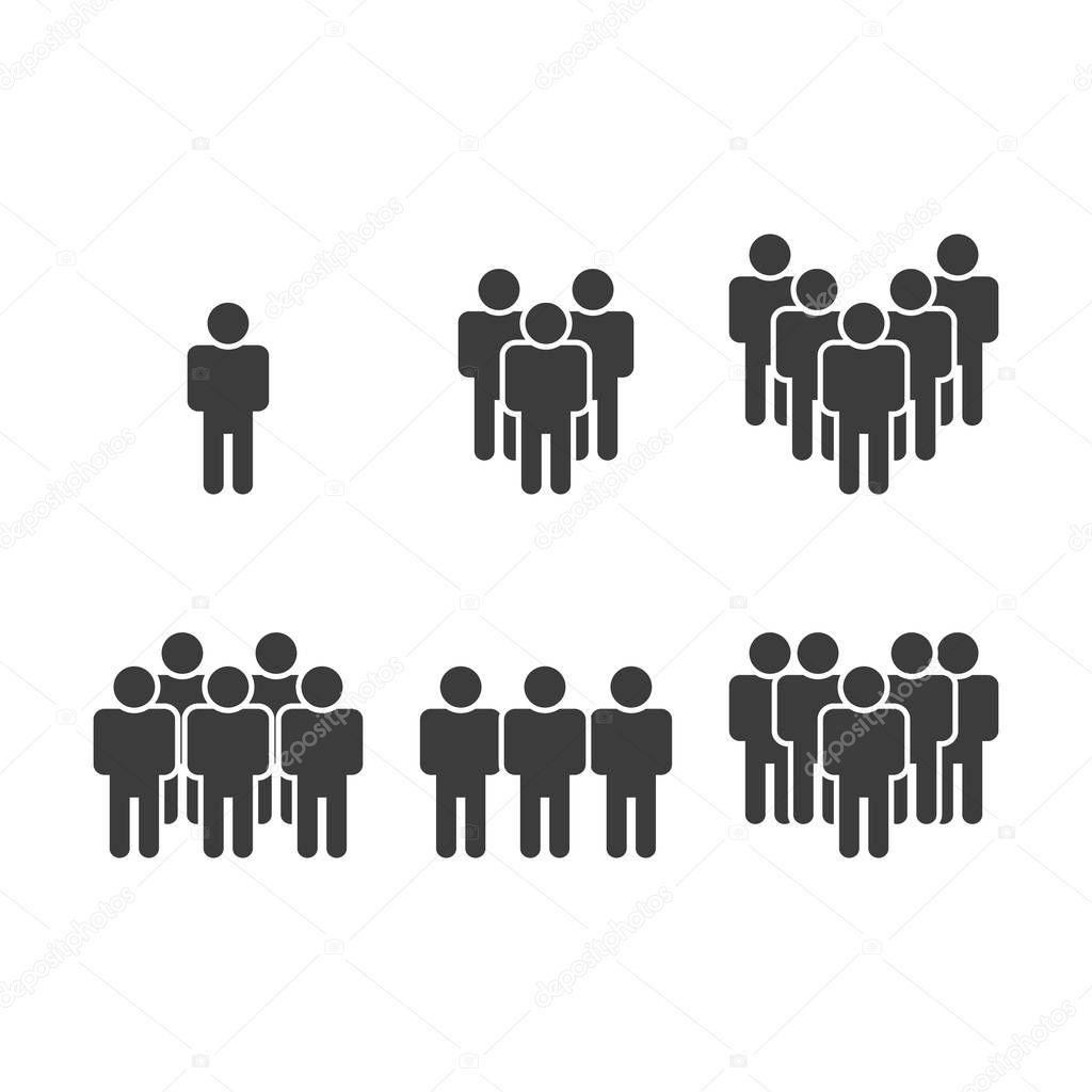 Set of people icons. Teamwork illustration. Vector in flat design