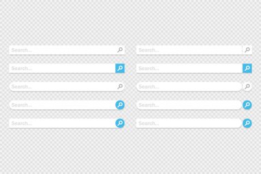 Büyük bir set www arama çubuğu simgesi. Düz tasarımda vektör illüstrasyonu