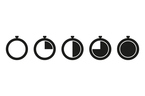 Set Icone Timer Illustrazione Vettoriale Design Piatto — Vettoriale Stock