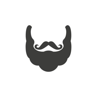 Bıyık ve sakal ikonu. Düz tasarımda vektör illüstrasyonu