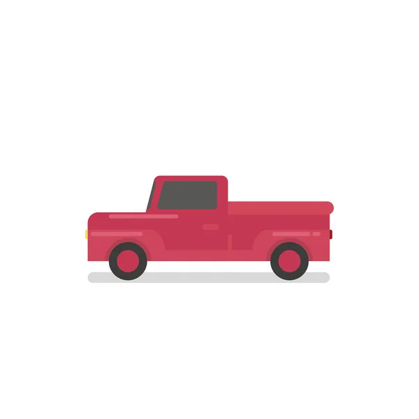 Vrolijk Kerstfeest Gelukkig Nieuwjaar Een Pick Truck Vector Illustratie Plat — Stockvector