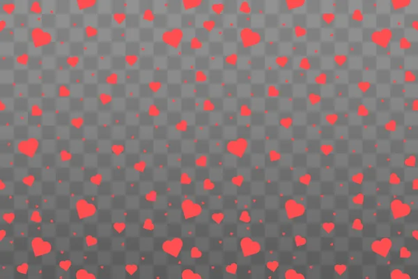 Schöne Konfettiherzen Fallen Auf Den Hintergrund Grußkarte Valentinstag Vektor Flacher — Stockvektor