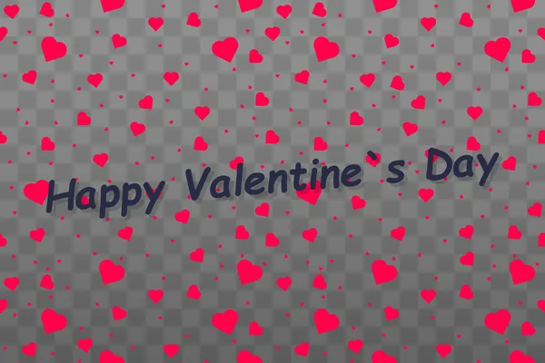 Beaux Coeurs Confettis Tombant Sur Fond Carte Voeux Saint Valentin — Image vectorielle