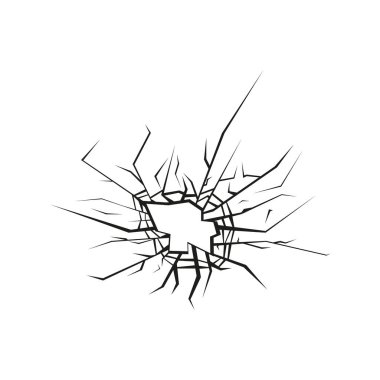 Cracked the glass. Vector illustration in flat design