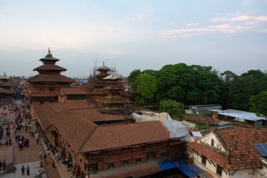 Katmandu, Nepal - 28 Mayıs 2016: Patan Durbar Meydanı 'ndaki saraylar ve tapınaklar.