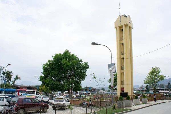 Katmandu Nepal Maja 2017 Wieża Zegarowa Terenie Nowego Terminalu Autobusowego — Zdjęcie stockowe