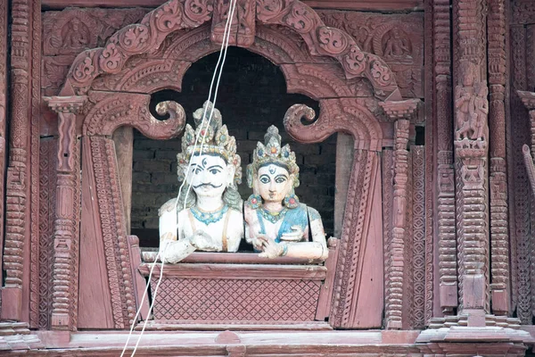 Ídolos Del Señor Shiva Parvati Basantpur Katmandú Durbar Square Nepal —  Fotos de Stock
