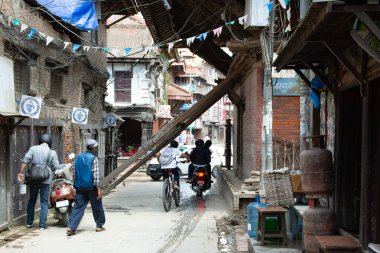 Katmandu, Nepal - 10 Haziran 2017: Gündüz vakti Patan bölgesinin görüntüsü.
