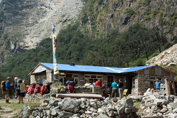 Langtang Nepal Oktober 2016 Een Theehuis Een Plaats Genaamd Ghoda — Stockfoto