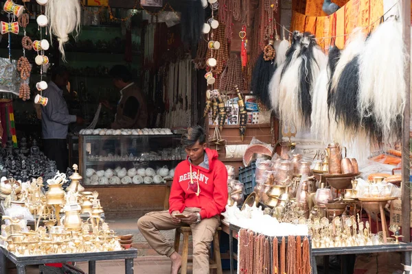 Katmandú Nepal Octubre 2017 Tienda Artículos Espirituales Religiosos Las Instalaciones — Foto de Stock