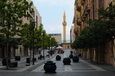 Beyrut, Lübnan - 05 Mayıs 2017: Kozmo şehri ve Beyrut 'taki konutların manzarası.