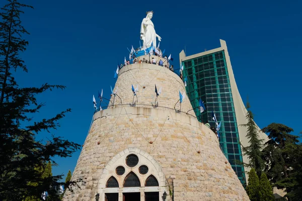 stock image Jounieh, Lebanon - May 13, 2017: Statue of Harrisa in the premises of Harissa cathedral, also known as 