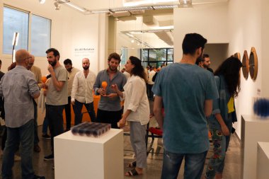 Mar Mkhael, Lübnan - 23 Mayıs 2017: Bir sergide sosyal bir araya gelme.