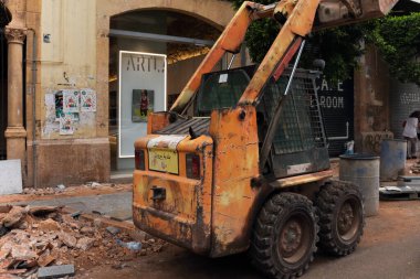 Mar Mkhael, Lübnan - 23 Mayıs 2017: Crane inşaat amaçlı kullanıldı.