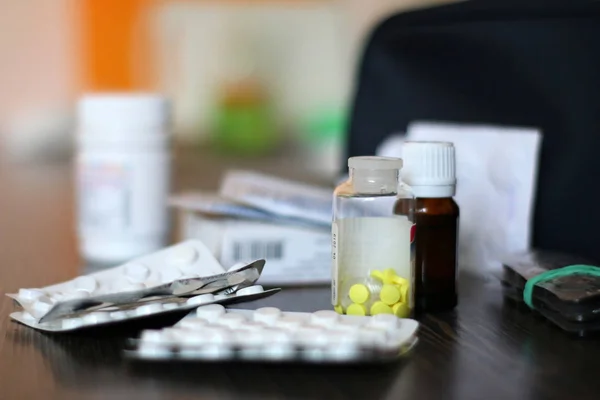 Verschillende Pillen Vitemins Antibiotica — Stockfoto