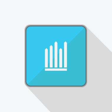 Simgesi mavi kare izole trendy düz stil grafik. Vektör çizim, Eps10.