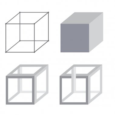 Geometrik küp deseni kümesi. Moda grafik tasarım. Vektör çizim. Arka plan tasarım.