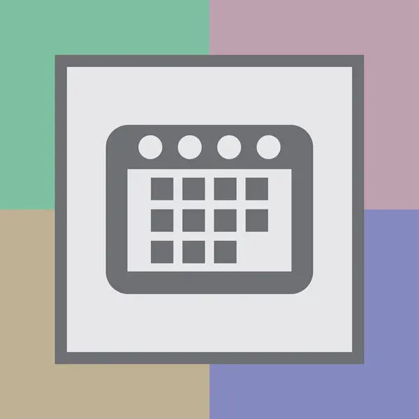 Kalendersymbol im trendigen flachen Stil isoliert auf farbigem Hintergrund. Vektorillustration, Eps10. — Stockvektor