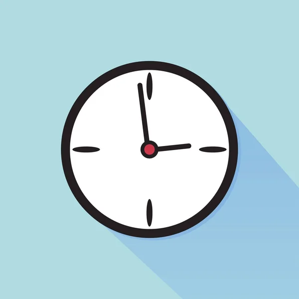 Icono del reloj en estilo plano, temporizador en el fondo de color. Elemento de diseño vectorial — Vector de stock