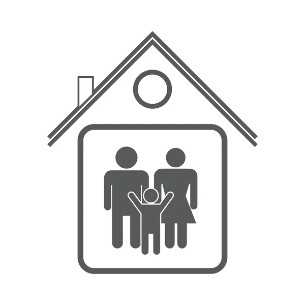 Aile evi simgesinin. İzole vektör çizim.