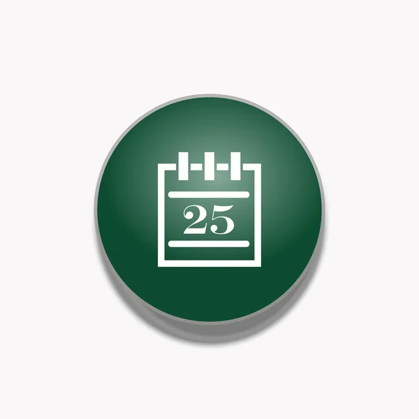 Ημερολόγιο απομονωμένες εικονίδιο πράσινο κύκλο. Εικονίδιο του φορέα — Διανυσματικό Αρχείο