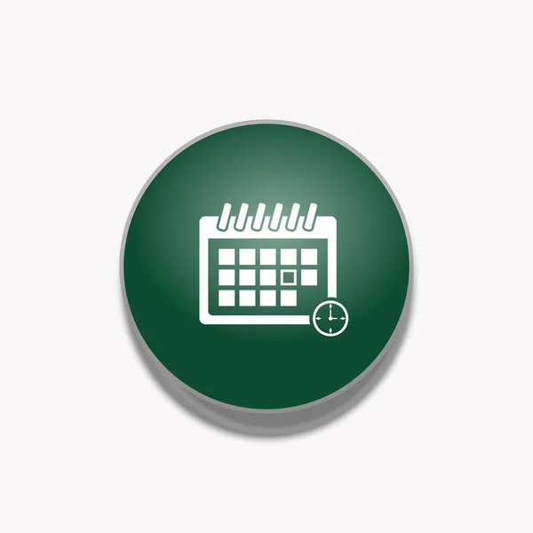 Calendar Icon Isolated on green circle. Vector icon — Stock Vector