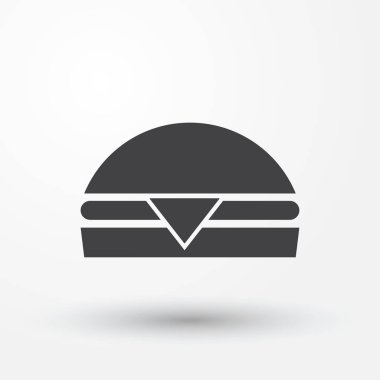 Hamburger izole simgesi gri arka plan üzerinde