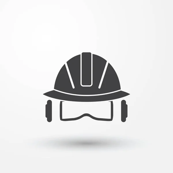 Construção capacete de segurança linha estilo ícone — Vetor de Stock