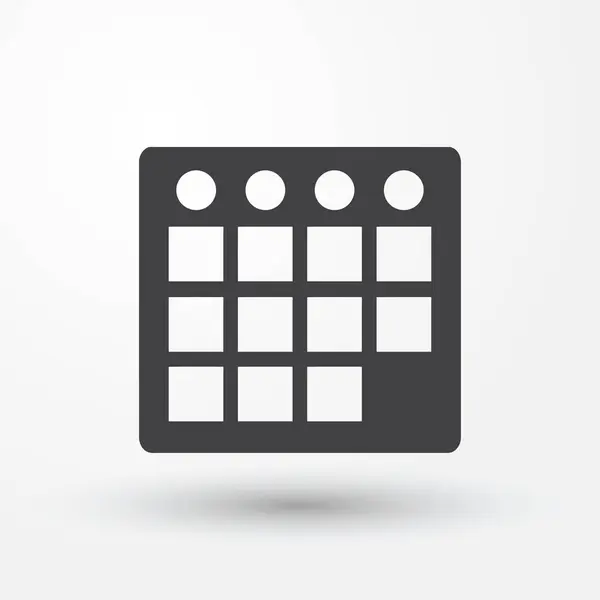 Ημερολόγιο εικονίδιο κινητού απομονωμένες επίπεδη Web. Διανυσματική εικόνα. — Διανυσματικό Αρχείο
