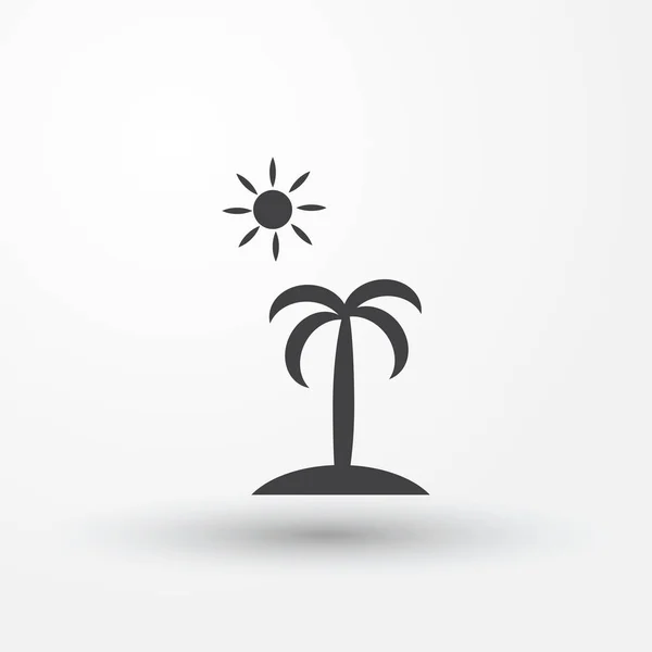 Palm tropical tree set icons black silhouette vector illustration — Stock Vector